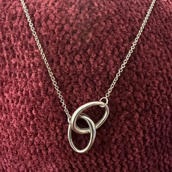 Elsa Peretti, Tiffany&Co double loop necklace pendant, silver 925 authentic